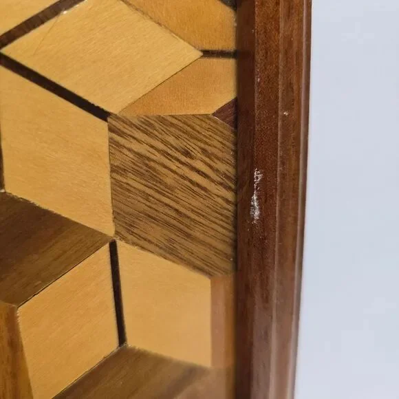 Vintage Wood Mix Mosaic Barn Quilt 3D Wall Art Rustic Cottage Decor Costa Rica - Picture 10 of 10